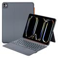 iPad Pro 13 2024/2025 K09 Magnetische Ledertastatur-Tasche mit Touchpad - Schwarz