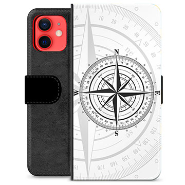 iPhone 12 mini Premium Schutzhülle mit Geldbörse - Kompass