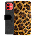 iPhone 12 mini Premium Schutzhülle mit Geldbörse - Leopard