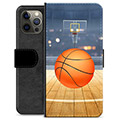 iPhone 12 Pro Max Premium Schutzhülle mit Geldbörse - Basketball