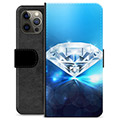 iPhone 12 Pro Max Premium Schutzhülle mit Geldbörse - Diamant