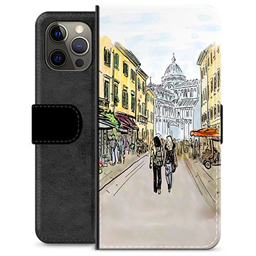 iPhone 12 Pro Max Premium Schutzhülle mit Geldbörse - Italien Straße