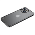 iPhone 13 Mini Metall Bumper mit Panzerglas Rückseite - Schwarz