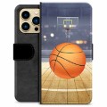 iPhone 13 Pro Max Premium Schutzhülle mit Geldbörse - Basketball