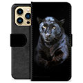 iPhone 13 Pro Max Premium Schutzhülle mit Geldbörse - Schwarzer Panther