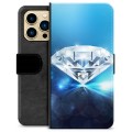 iPhone 13 Pro Max Premium Schutzhülle mit Geldbörse - Diamant
