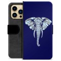 iPhone 13 Pro Max Premium Schutzhülle mit Geldbörse - Elefant