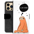 iPhone 13 Pro Max Premium Schutzhülle mit Geldbörse - Slow Down