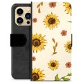 iPhone 13 Pro Max Premium Schutzhülle mit Geldbörse - Sonnenblume
