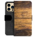 iPhone 13 Pro Max Premium Schutzhülle mit Geldbörse - Holz
