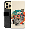 iPhone 13 Pro Max Premium Schutzhülle mit Geldbörse - Abstrakte Collage