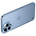 iPhone 13 Pro Metall Bumper mit Panzerglas Rückseite - Blau