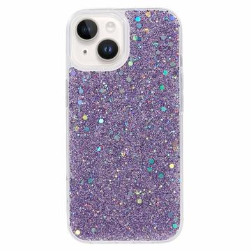 iPhone 14 Glitter Flakes TPU Hülle - Purpur