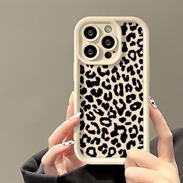 iPhone 14 Pro Max TPU-Hülle mit Leopardenmuster - Weiß