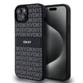 iPhone 15 Plus DKNY Repeat Pattern Tonal Stripe Cover - Schwarz