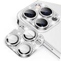 iPhone 15 Pro/15 Pro Max Hat Prince Glitter Kameraobjektiv Panzerglas - 9H - Silber