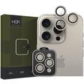 iPhone 15 Pro/15 Pro Max Hofi Camring Pro+ Kameraobjektivschutz - Titanium / Schwarz Rand