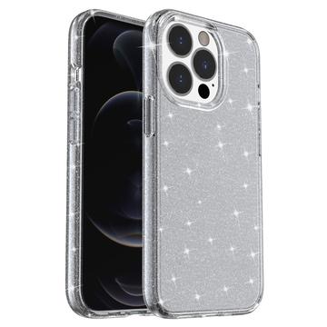 iPhone 15 Pro Stylish Glitter Serie Hybrid Hülle - Grau