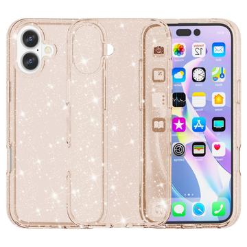 iPhone 16 Plus Stylish Glitter Serie Hybrid Hülle - Gold
