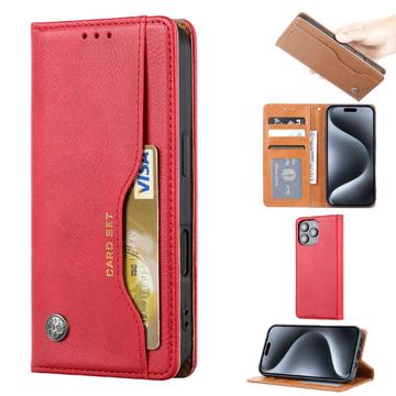 iPhone 16 Pro Kartenset Wallet Hülle - Rot