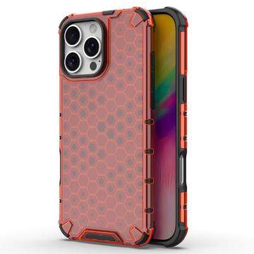 iPhone 16 Pro Max Honeycomb Armored Hybrid Hülle - Rot