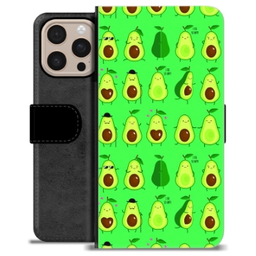 iPhone 16 Pro Max Premium Schutzhülle mit Geldbörse - Avocado Muster