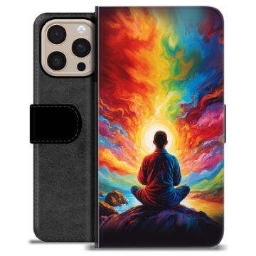 iPhone 16 Pro Max Premium Schutzhülle mit Geldbörse - Meditation