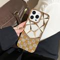 iPhone 16 Pro Max Strass Geometrisches Diamant-Muster Hülle - Gold