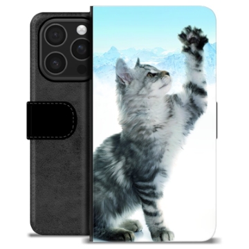 iPhone 16 Pro Premium Schutzhülle mit Geldbörse - Katze