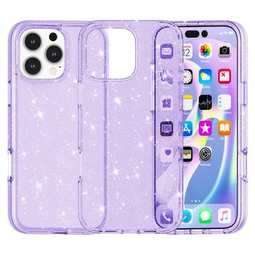 iPhone 16 Pro Stylish Glitter Serie Hybrid Hülle - Purpur