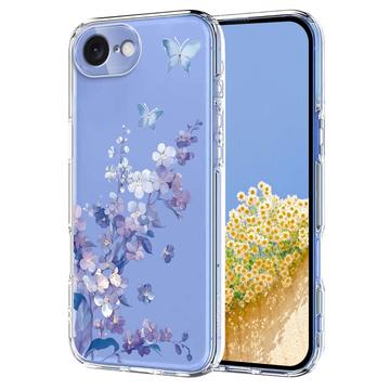 iPhone 16e TPU-Hülle mit Blumenmuster - lila