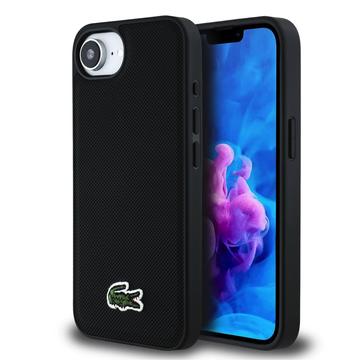 iPhone 16e Lacoste Iconic Petit Pique Woven Logo Hülle - MagSafe-kompatibel - schwarz
