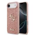 iPhone Air Guess Fixed Glitter 4G Metal Logo Hülle - Rosa