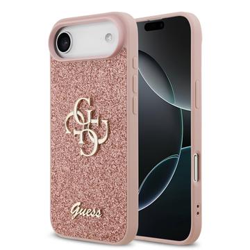 iPhone Air Guess Fixed Glitter 4G Metal Logo Hülle - Rosa