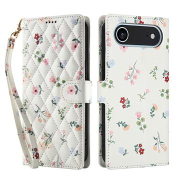 iPhone Air Rhombisches Blumen Wallet Hülle - Rosen