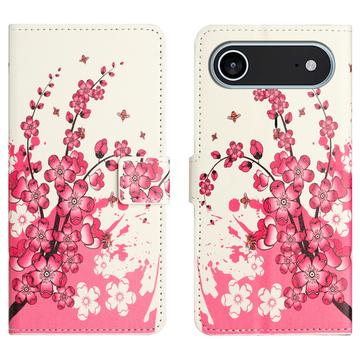 iPhone Air Style Serie Wallet Hülle - Rosa Blumen