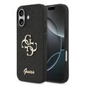 iPhone 17 Guess Fixed Glitter 4G Metal Logo Hülle - Schwarz