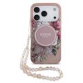 iPhone 17 Pro Guess IML Flowers Hülle mit Perlenband