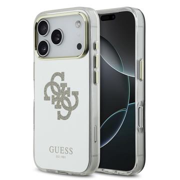 iPhone 17 Pro Guess Mirror 4G Glitter Logo Hybrid Hülle - MagSafe-kompatibel - Gold
