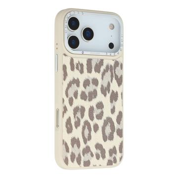 iPhone 17 Pro Jaucase Magnetische Hybridhülle mit Leopardenmuster - Weiß