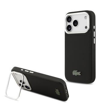 iPhone 17 Pro Lacoste Iconic Petit Pique Kameraständer Hülle - MagSafe kompatibel - Schwarz
