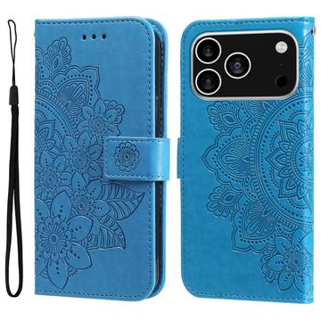 iPhone 17 Pro Mandala Serie Wallet Hülle - Blau