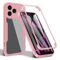 iPhone 17 Pro Max 360 Schutz Hülle - Rosa / Durchsichtig