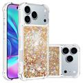 iPhone 17 Pro Max Glitter Quicksand TPU Hülle - Goldene Herzen