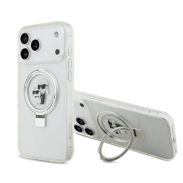 iPhone 17 Pro Max Karl Lagerfeld Ringstand Karl & Choupette Mag Case - Weiß