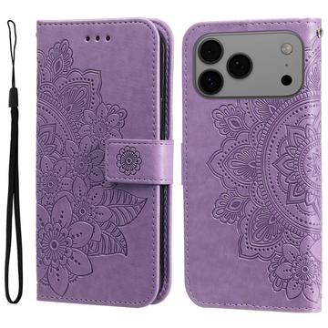 iPhone 17 Pro Max Mandala Serie Wallet Hülle - Purpur