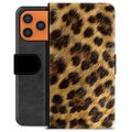 iPhone 17 Pro Max Premium Schutzhülle mit Geldbörse - Leopard