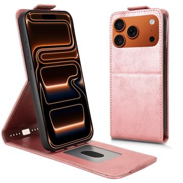 iPhone 17 Pro Max Vertikal Flip Hülle mit Ständer - Roségold