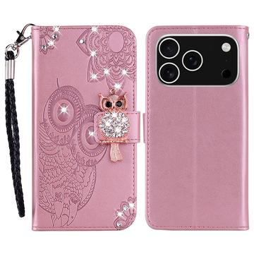 iPhone 17 Pro Eule Strass Wallet Hülle
