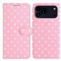 iPhone 17 Pro Polka-Dot-Muster Wallet Hülle - Rosa